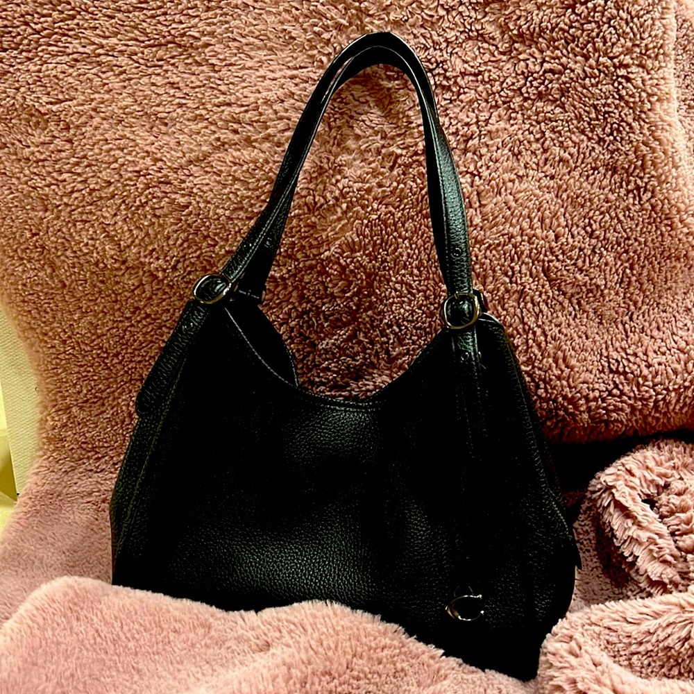 Coach Lori Black Pebble Leather Shoulder Bag Tote Purse. Like New…only used once